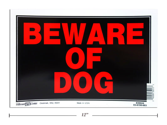 Sign Beware of Dog 8x12"
