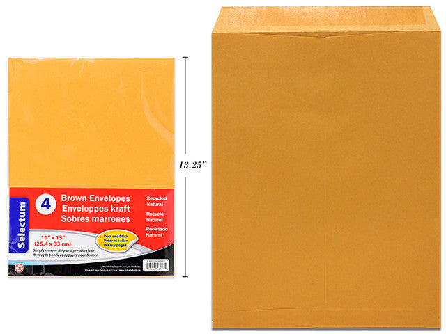 Envelopes Kraft 10"x13" [pk-4]