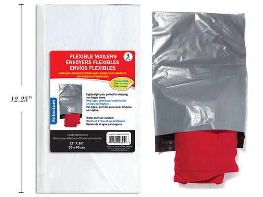 Poly Flexible Mailers 12x16" [pk-3]