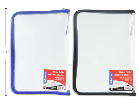 Zipper Folder Plastic Letter Size