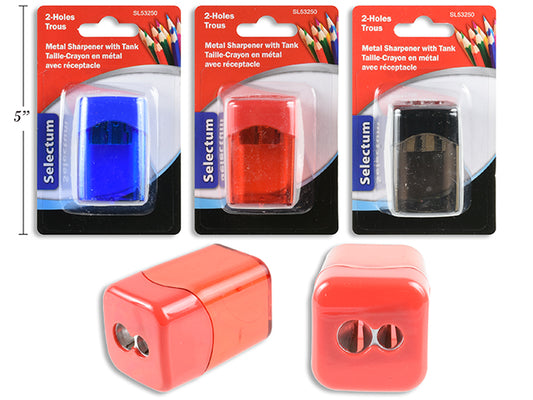 2 Hole Sharpener Metal w/Tank [EACH]