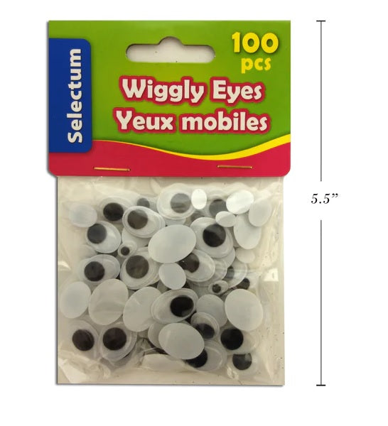 Wiggly Oval Eyes Asst [pk-100]