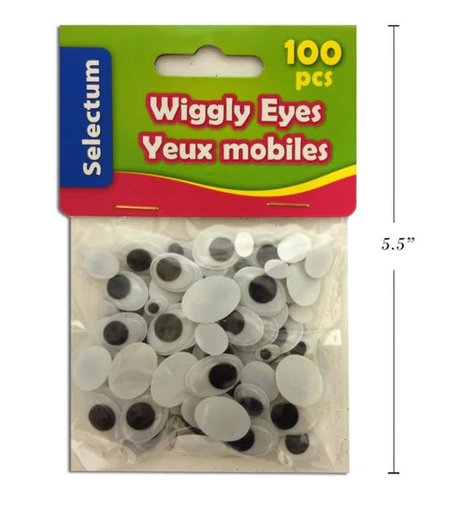 Wiggly Oval Eyes Asst [pk-100]