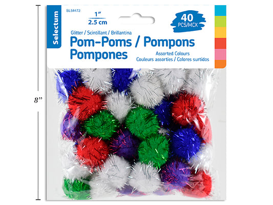 Pom-Poms Glitter [pk-40]
