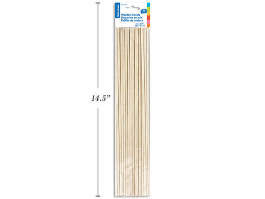 Dowels Wood 12" [pk-20]