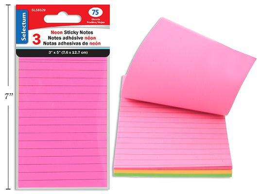 Sticky Notes 3" x 5" Neon
