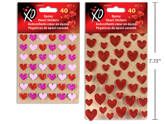 Epoxy Hearts Stickers [pk-40]