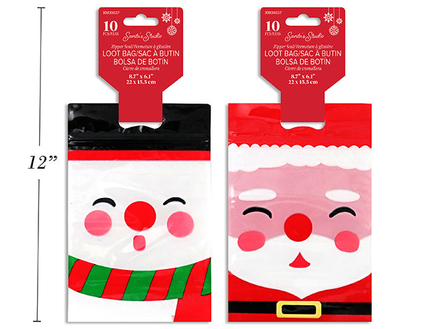 Christmas Zip Bags [pk-10]
