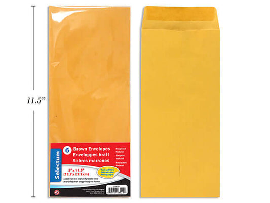 Envelopes Kraft 5" x 11.5"
