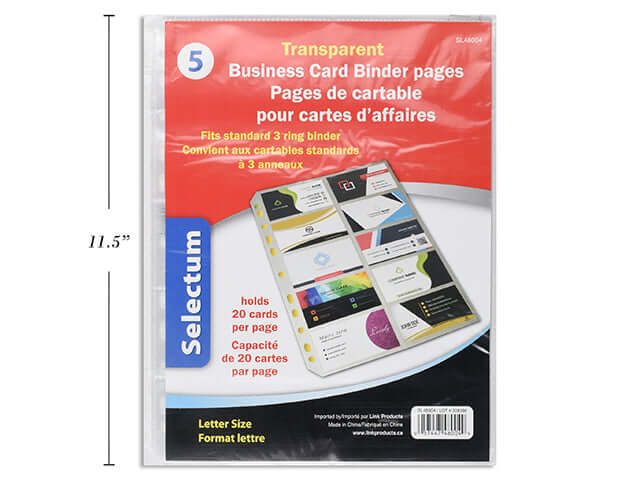 Business Cards Binder Sheets [pk-5]