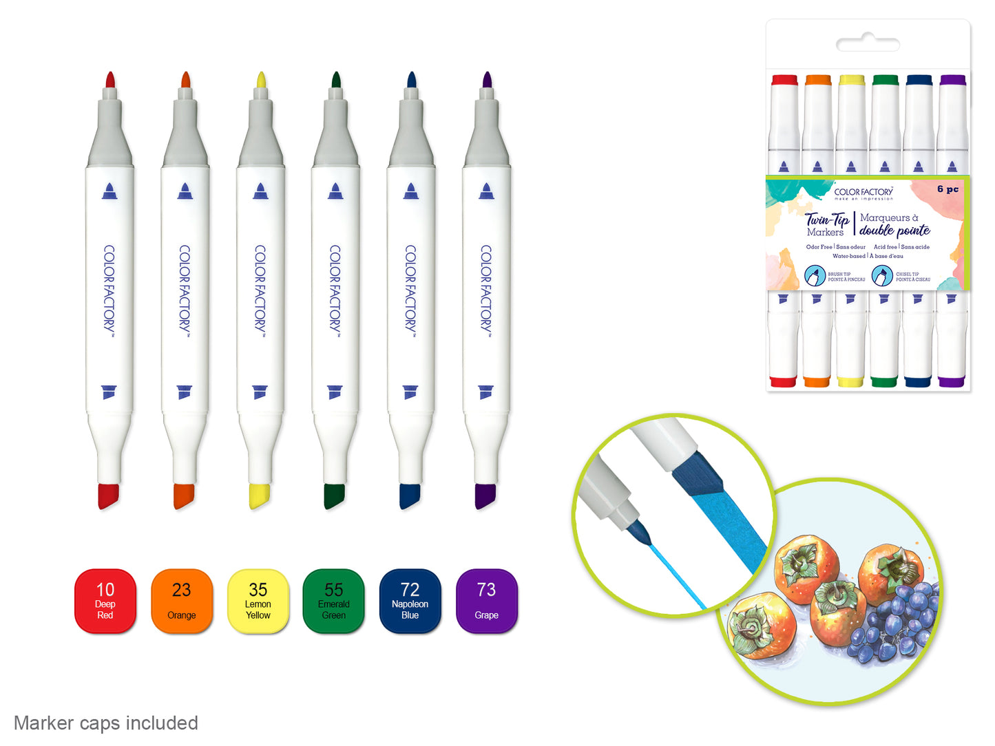 Water-Based Twin Markers Rainbow[pk-6]