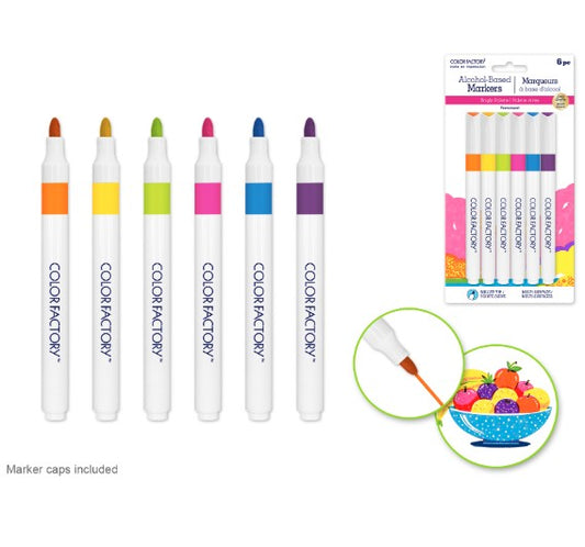 Alcohol Permanent Brights Marker [pk-6]