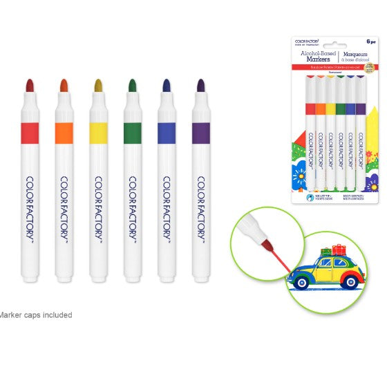 Alcohol Permanent Rainbow Marker [pk-6]