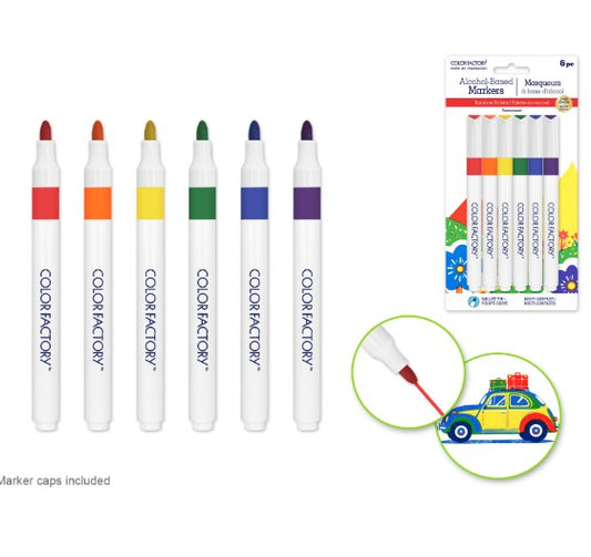 Alcohol Permanent Rainbow Marker [pk-6]