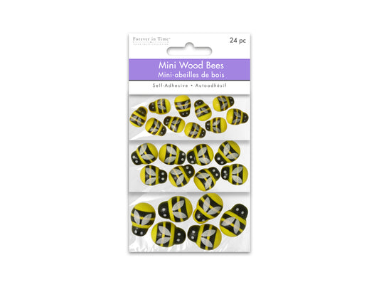 Bees Mini Wood Yellow [Self-Adhesive]