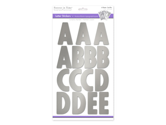 Letters Stickers Silver 3"