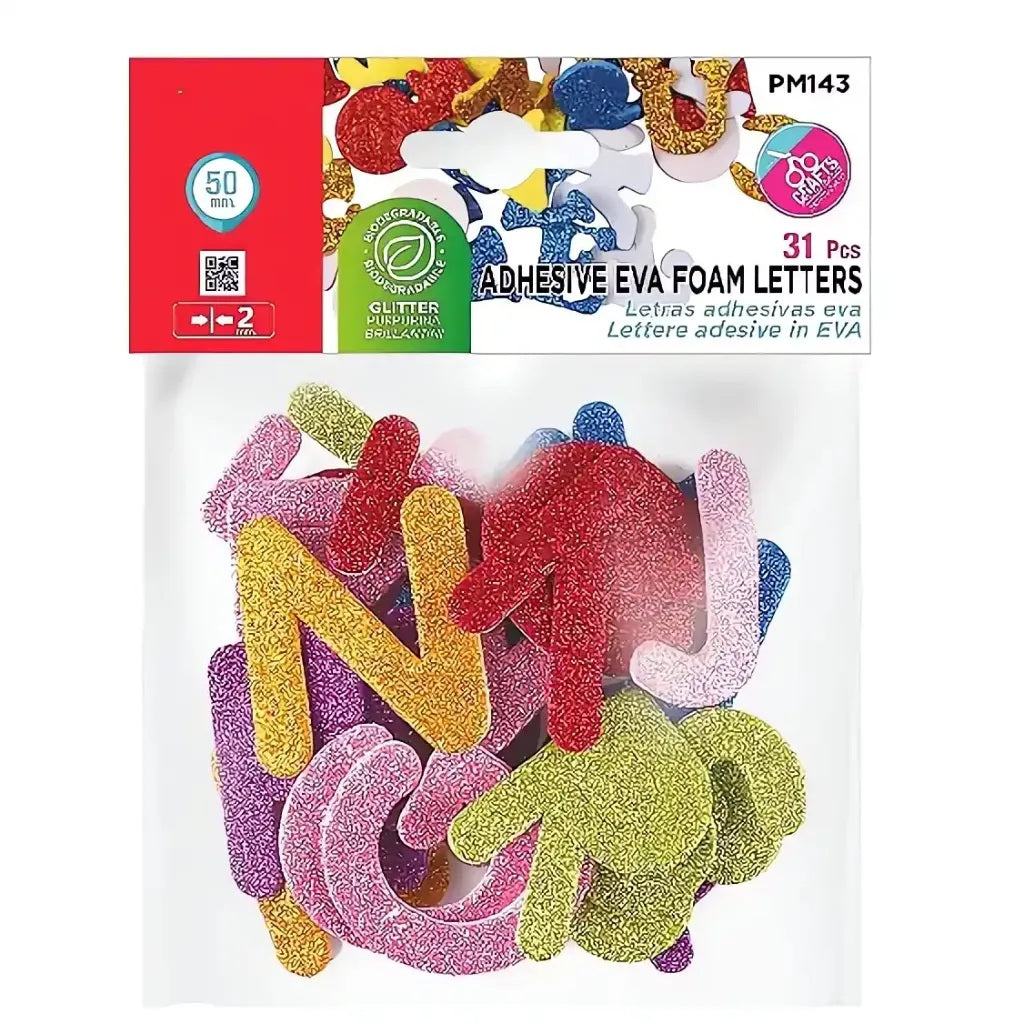 Foamies Stickers Letters w/Glitters