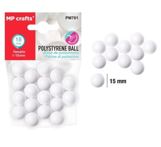 Ball Polystyrene 15mm [pk-18]