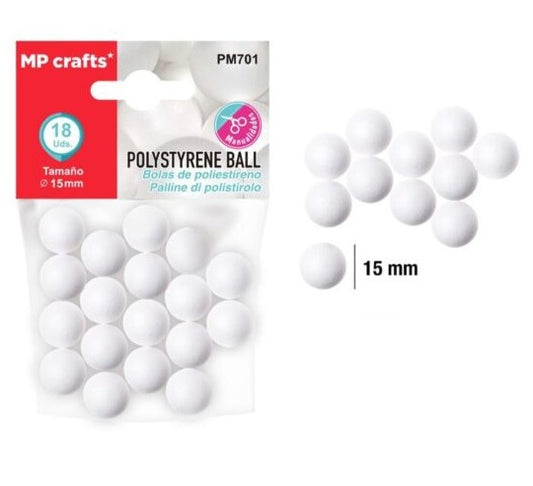 Ball Polystyrene 15mm [pk-18]