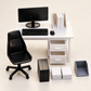 Set office desk, chair, computer