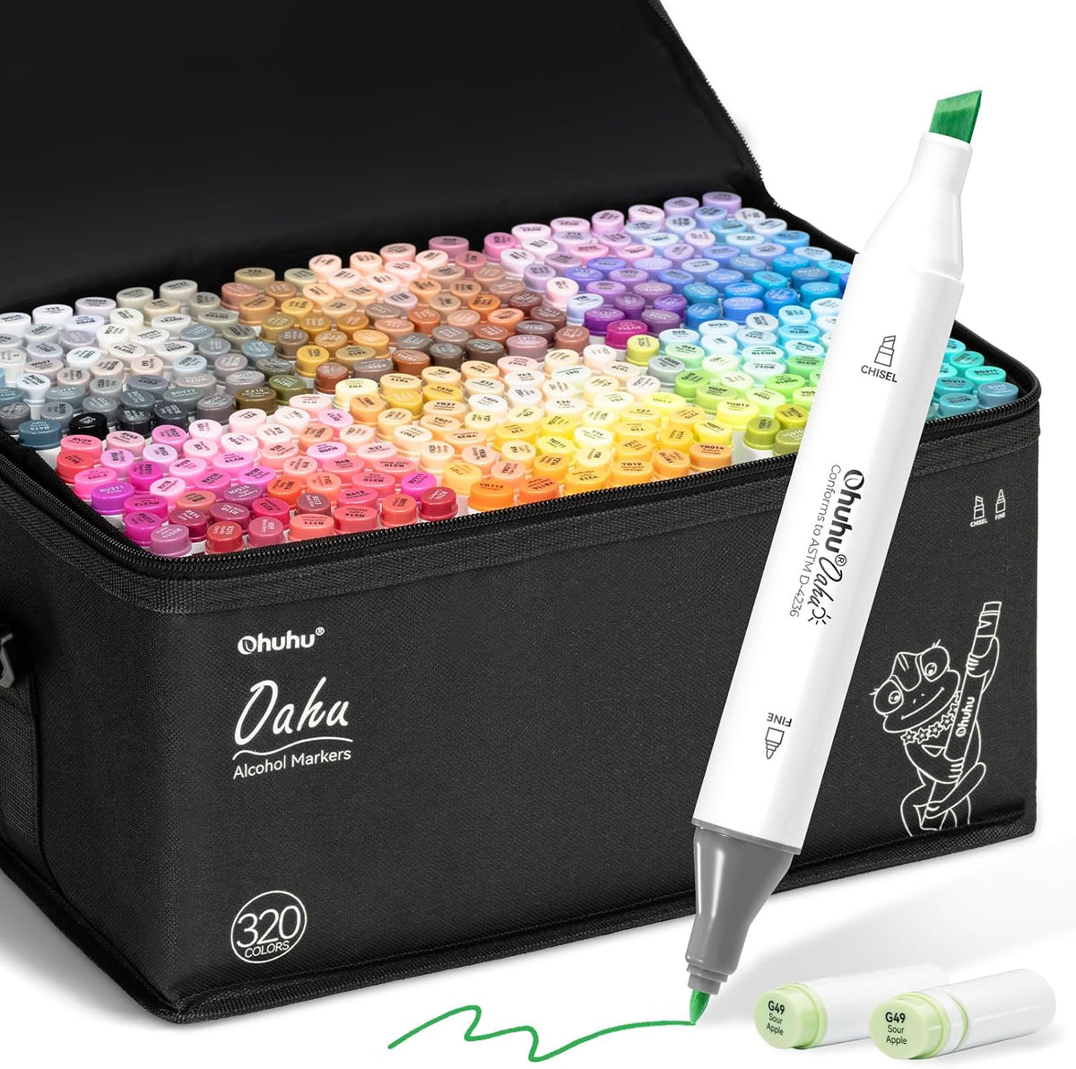 Alcohol Markers 320 Colors Chisel & Fine