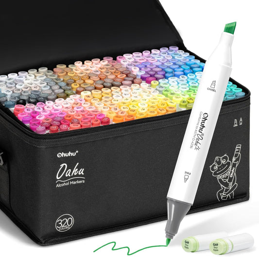 Alcohol Markers 320 Colors Chisel & Fine
