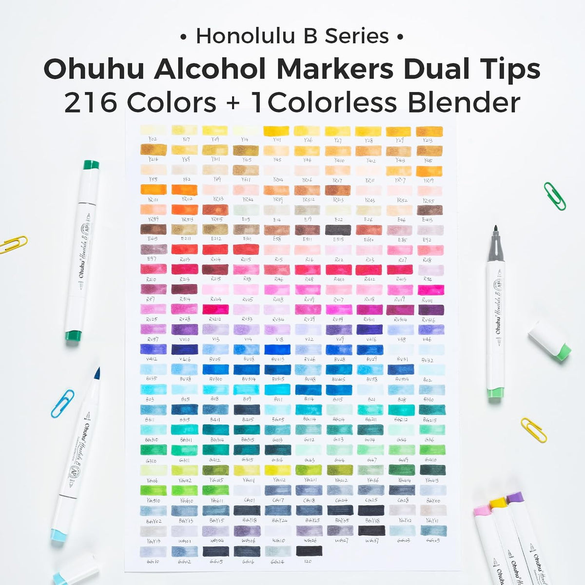 Acohol Markers Honolulu B 216 Colors