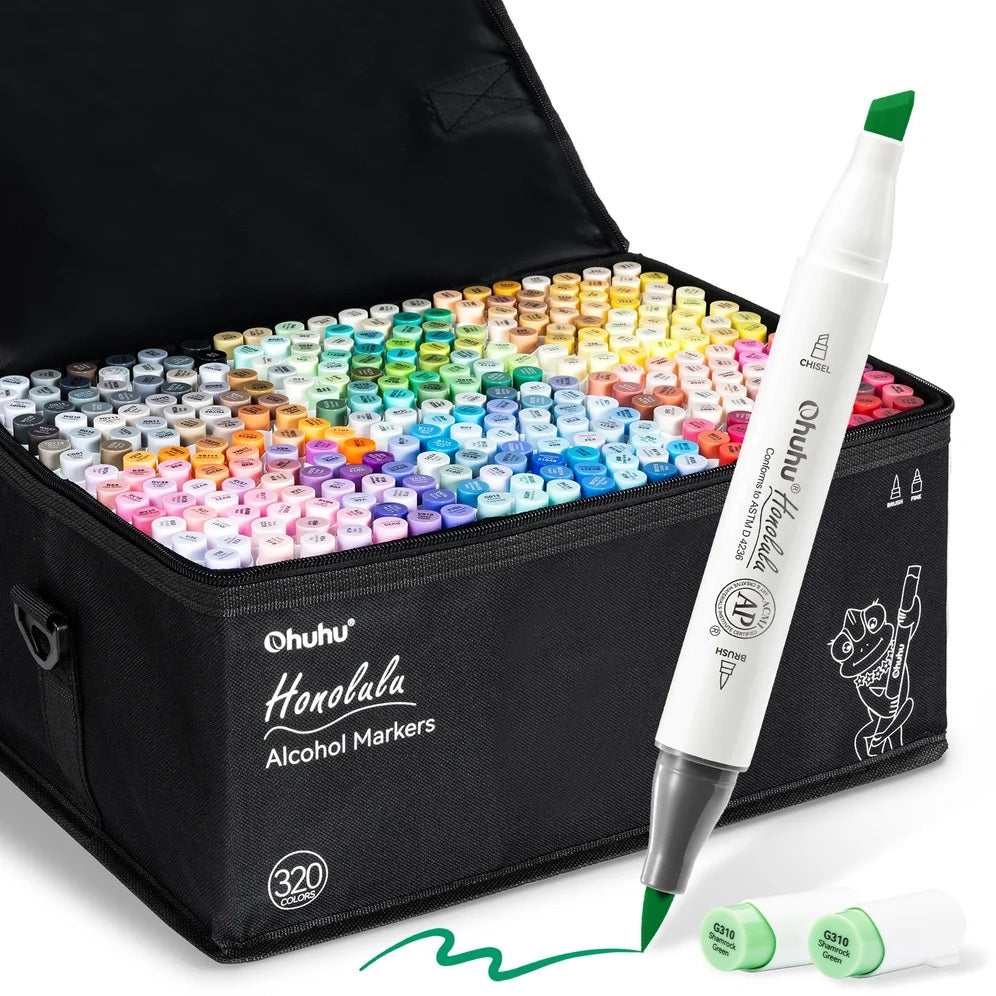 Alcohol Markers Honolulu 320 Colors Dual Tips