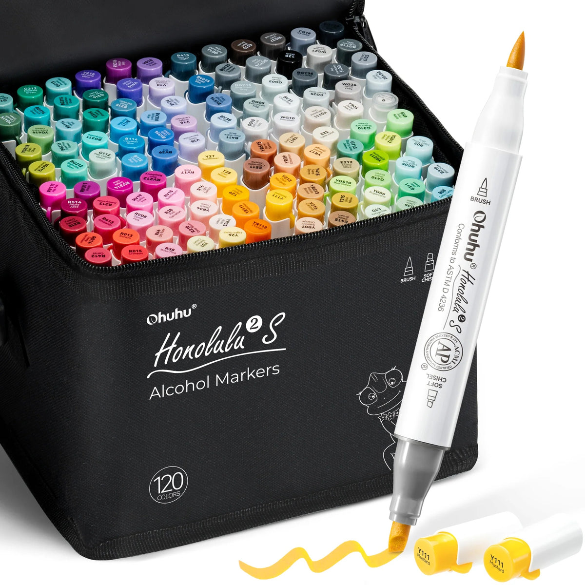 Honolulu² S 120 Basic Colors Dual Tips Alcohol Art Markers