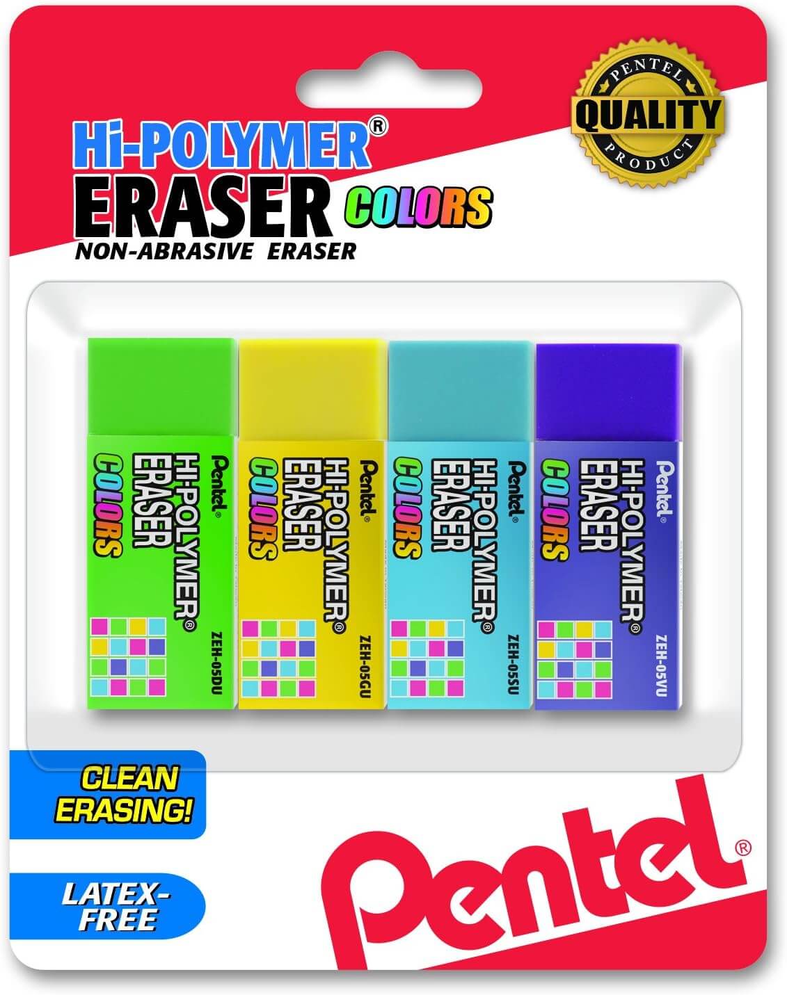 Erasers Colors Hi-Plymer [pk-4]