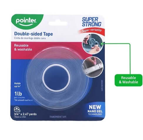 Double-Sided Gel Tape, Heavy Duty, 0.75" x 8ft