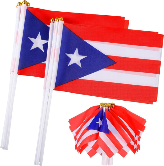 Puerto Rico Flag 5"x8" on Stick Plastic [pk-12]