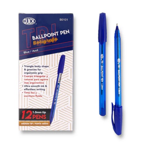 Pen BP Blue 1.0mm [pk-12]