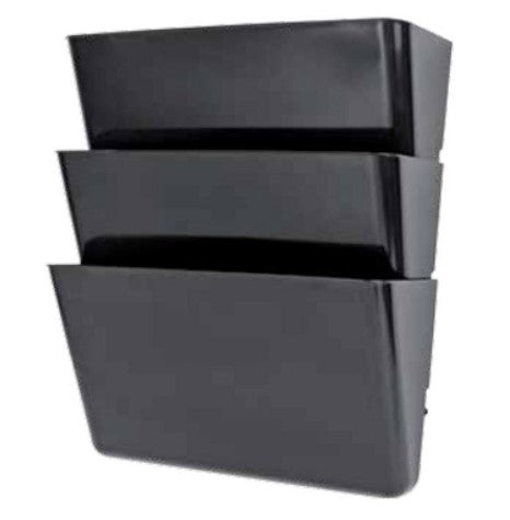 Wall File Holder Letter Size Black [3 Comp.]