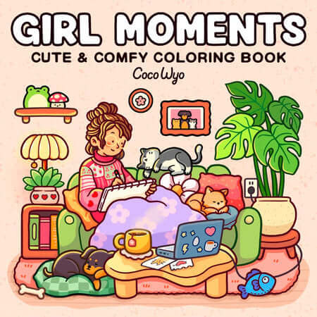 Coloring Girl Moments Cozy