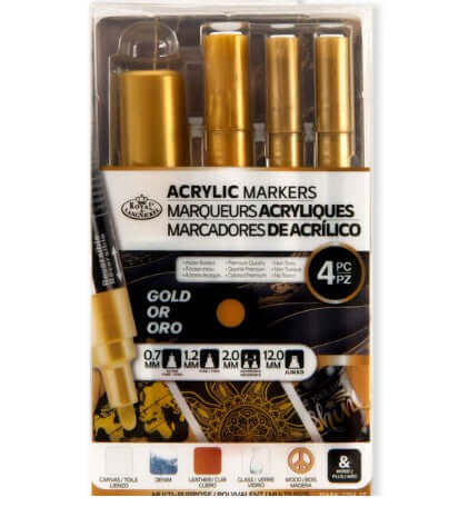 Acrylic Markers Gold [pk-4]