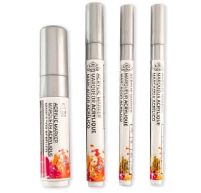 Acrylic Markers Silver [pk-4]