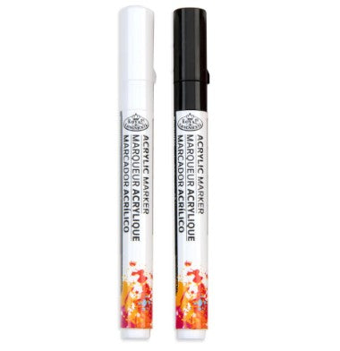 Acrylic Markers Black/White 2.0mm [pk-2]