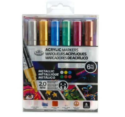 Acrylic Markers Metallic [pk-6]