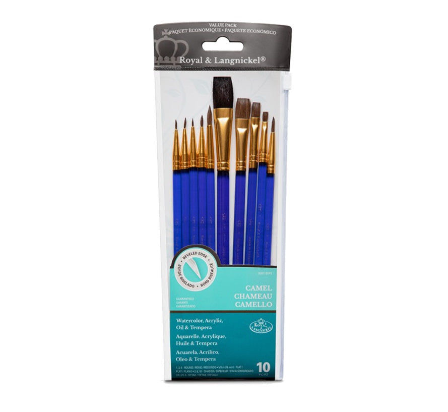 Camel Hair 10pc Variety Watercolor Brush Value Pack