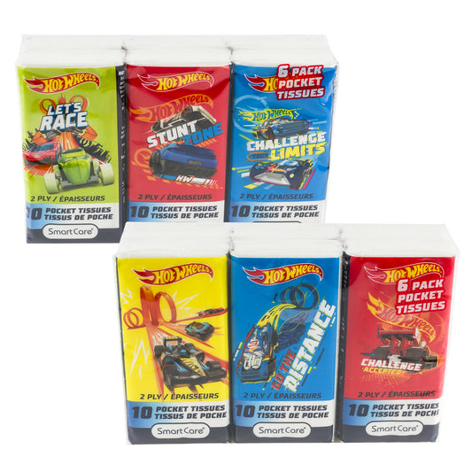 Pocket Tissue Hot Wheels [6pk]