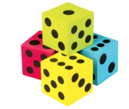 Foam Dice 2-1/2" [pk-4]