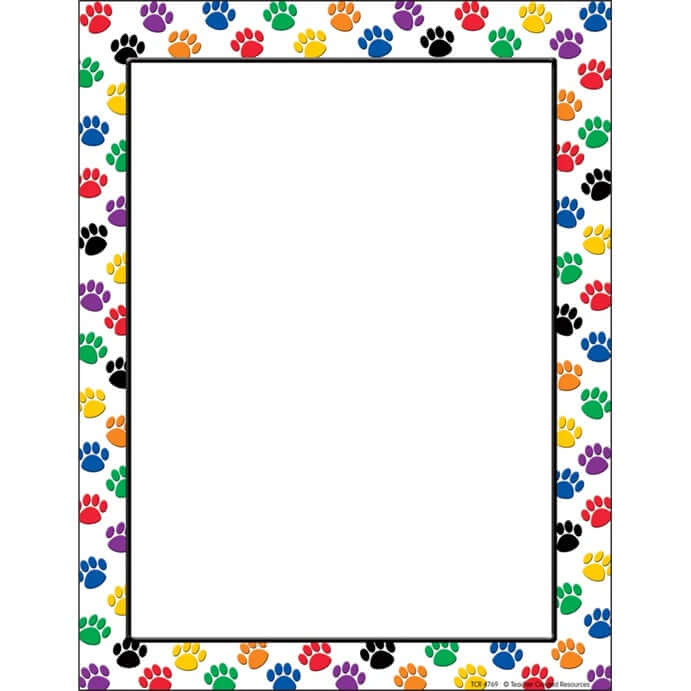 Computer Paper Colorful Paw Prints [pk-50]