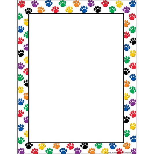 Computer Paper Colorful Paw Prints [pk-50]