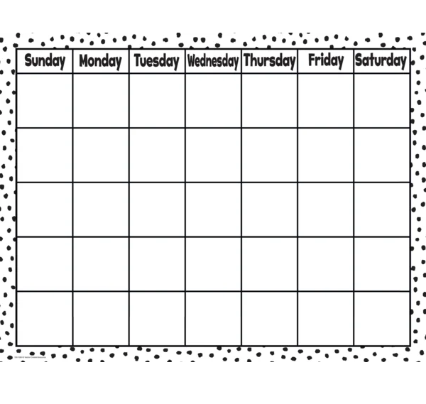 Poster Calendar Black Dots