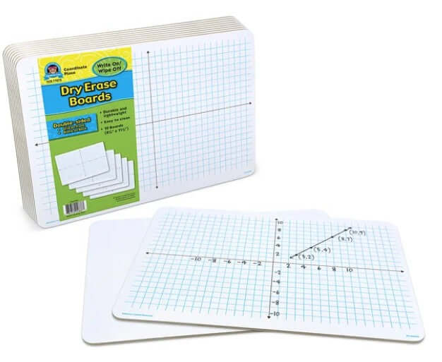 Double-Sided Coordinate Plane Dry-Erase Boards [pk-10]