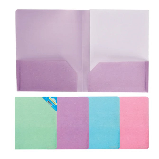 Twin Pocket Plastic Glitter