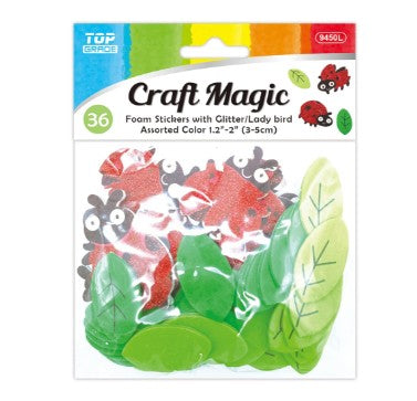 Foamy Sticker Glitter Ladybug