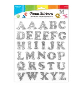 Foam Letter Stickers Silver