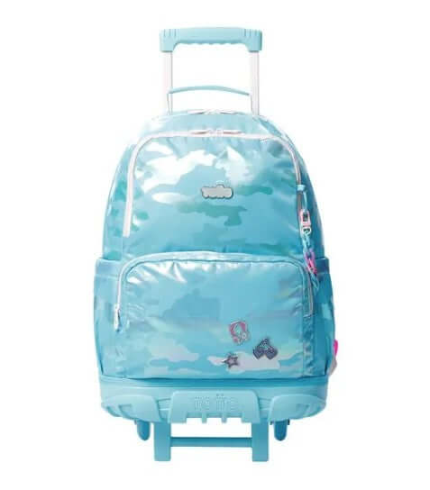 Mochila escolar con ruedas Totto, de poliéster duradero. Ideal para niñas